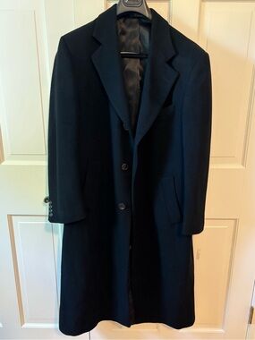 Chaps Ralph Lauren Men's Classic Black Overcoat